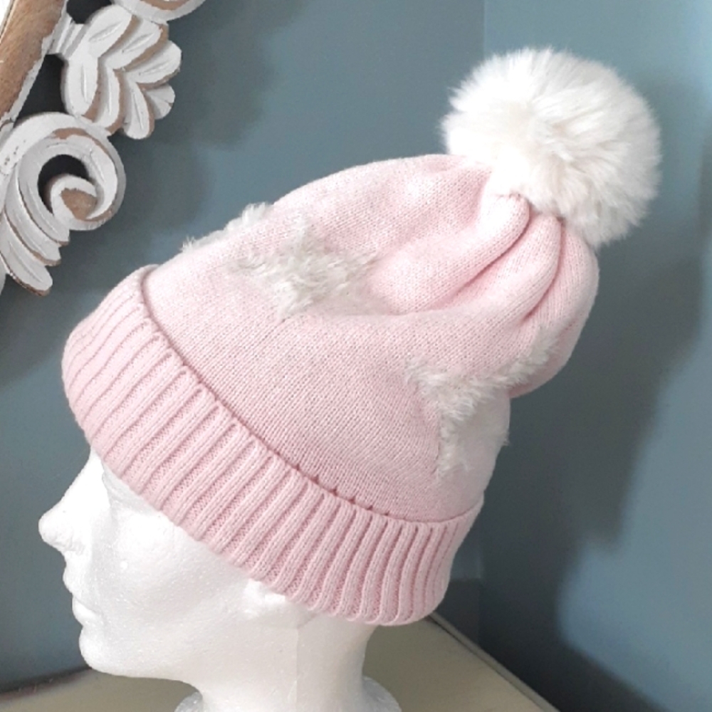 + Gymboree Pink Toque with fuzzy stars
